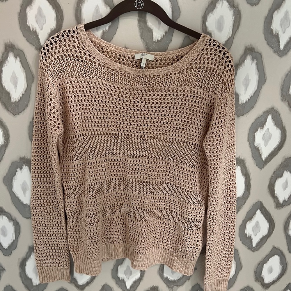 sheer light pink knit sweater